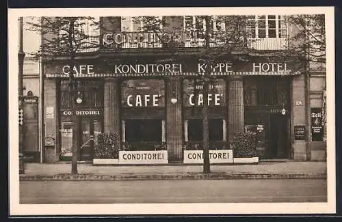 AK Berlin, Hotel und Konditorei-Café v. Robert Koppe, Stresemannstrasse 86