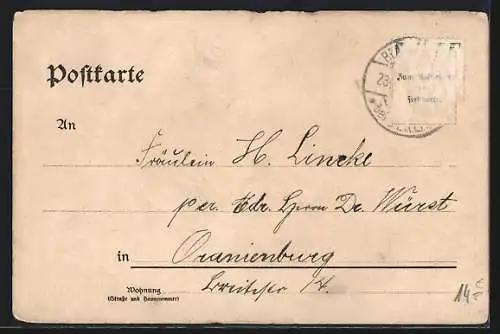 Lithographie Blankenfelde b. Berlin, Gast- und Cafe-Haus August Staab, Heimstätte, Kirche