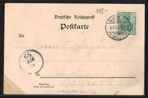 Lithographie Wandlitz, Gasthaus Forsthaus, Liepnitz-See