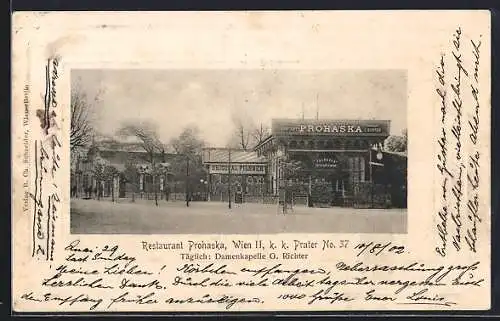 AK Wien, Restaurant Prohaska, K. k. Prater No. 37