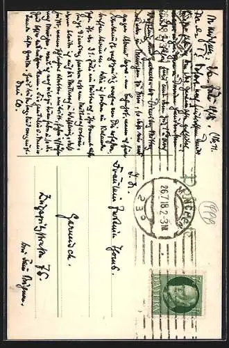 Künstler-AK Handgemalt sign. Carl O. Arends: Kirche auf einer Anhöhe aus einem Wäldchen betrachtet