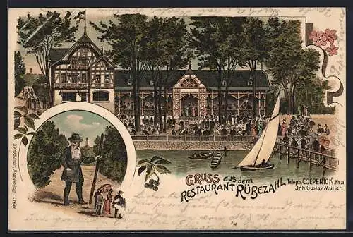 Lithographie Berlin-Köpenick, Restaurant Rübezahl, Inh. Gustav Müller