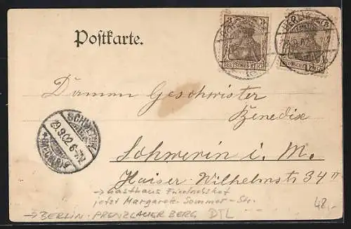 AK Berlin-Prenzlauer Berg, Gasthaus Friedrichshof in der Werneucherstrasse, jetzt Margarete-Sommer-Strasse
