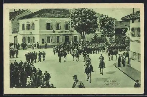 AK Kobarid, Militärparade auf dem Ortsplatz