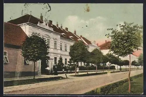 AK Djakovo, Strassenpartie mit Anwohnern