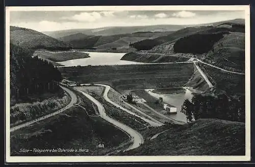 AK Osterode a. Harz, Söse-Talsperre mit Umgebung aus der Vogelschau