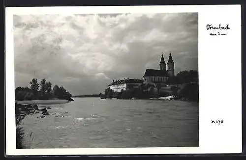 AK Vornbach am Inn, Kloster vom Inn aus