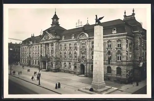 AK Karlsruhe, Hauptpost und 109er Denkmal