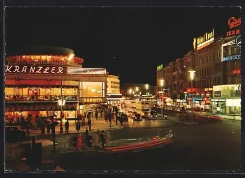 AK Berlin-Charlottenburg, Café Kranzler am Kurfürstendamm bei Nacht