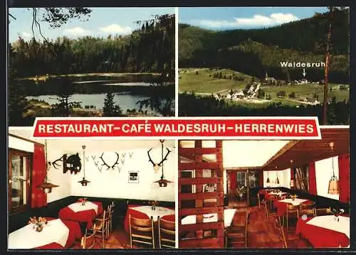 AK Herrenwies, Restaurant-Cafe Waldesruh, Innenansichten
