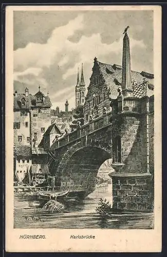 Künstler-AK Nürnberg, Karlsbrücke