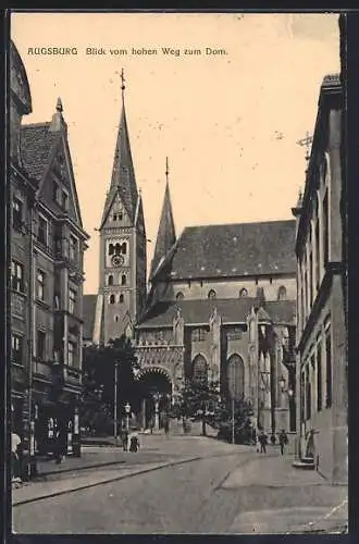 AK Augsburg, Blick vom hohen Weg zum Dom