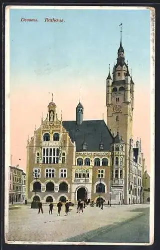 AK Dessau, Ansicht vom Rathaus