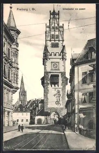 AK Freiburg i. Br., Schwabentor von aussen