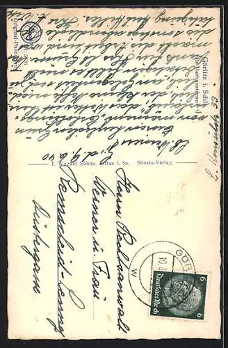 AK Görlitz i. Schl., Die Rathaustreppe