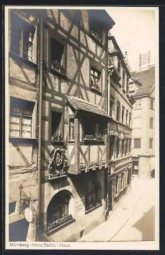 AK Nürnberg, Hans Sachs-Haus mit Strassenpartie