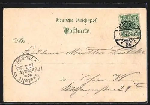 Lithographie Turner mit Wappen und Eichenzweig, Turnszene