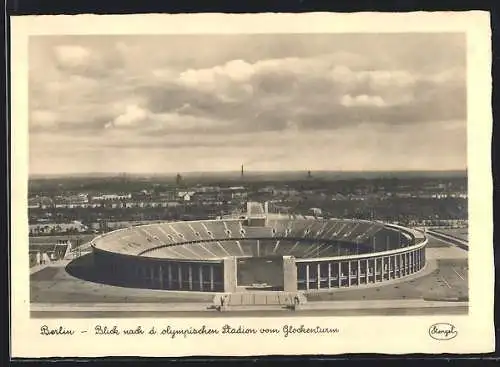 AK Berlin, Olympische Spiele 1936, Blick vom Glockenturm zum Stadion