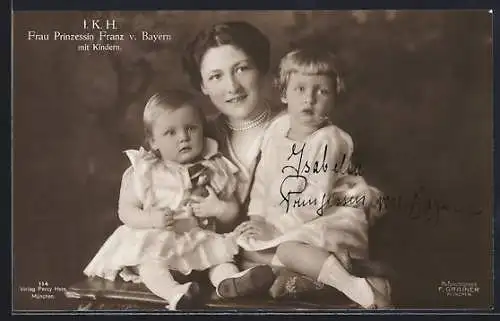 AK I. K. H. Frau Prinzessin Franz von Bayern mit Kindern