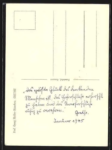 AK Georg Müller: Goethe, Plastik