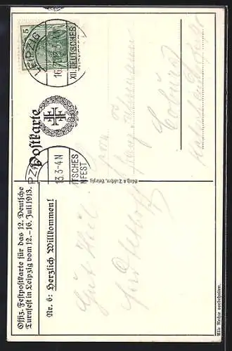 Künstler-AK Leipzig, XII. Deutsches Turnfest 12. - 16. Juli 1913