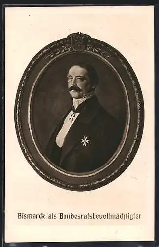 AK Portrait Bismarck als Bundestagsgesandter mit Orden