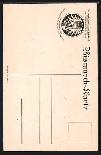 AK Bismarck als Göttinger Student, Scherenschnitt, Bismarckkarte