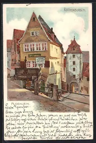 Künstler-AK Karl Mutter: Rothenburg o/T, Ploenlein