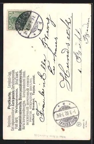 Künstler-AK August Splitgerber: Alpenpanorama mit Hütte