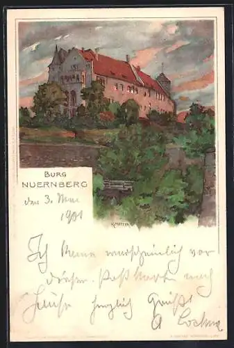 Künstler-AK Karl Mutter: Nuernberg, Burg