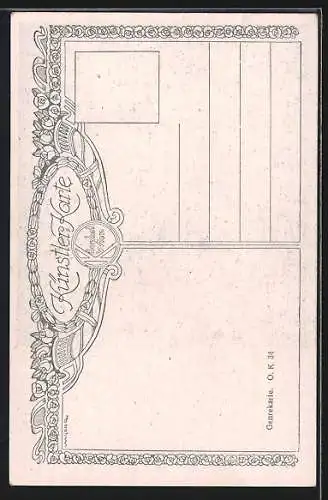 AK Biedermeierzeit, der verliebte versucht sich seiner Angebeteten zu nähern