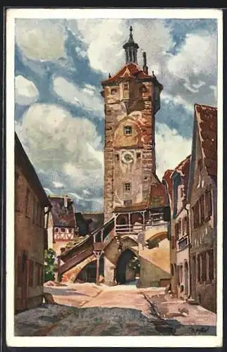 Künstler-AK Karl Mutter: Rothenburg o / T., Klingentor