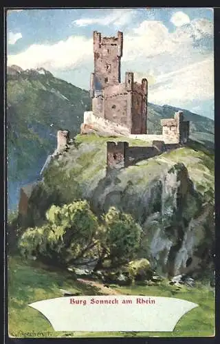 Künstler-AK Splitgerber: Blick zur Burg