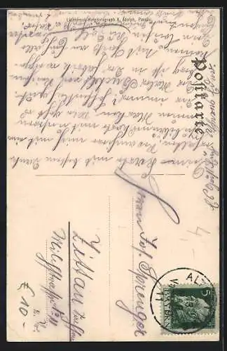 AK Portrait Prinzregent Luitpold in Uniform u. Briefmarken, 1821-1911