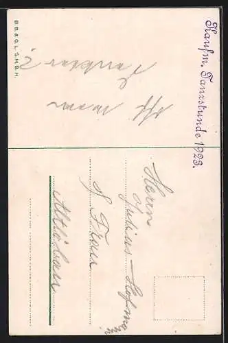 Künstler-AK Bruno Bürger & Ottillie Nr. 7394: Frauenhand mit einem Mann an jedem Finger, Erotik