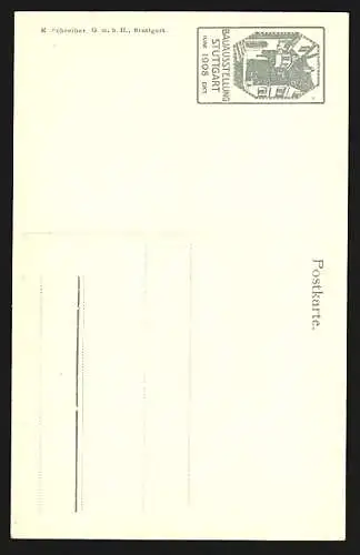 AK Stuttgart, Bauausstellung 1908, Einfamilienhaus, Arch. Stahl & Bossert