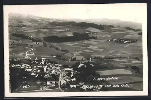 AK Lembach im Mühlkreis, Ortsansicht vom Flugzeug aus