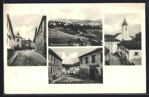 AK Peilstein, Gasthaus von Carl C., Kirche und Strassenpartie
