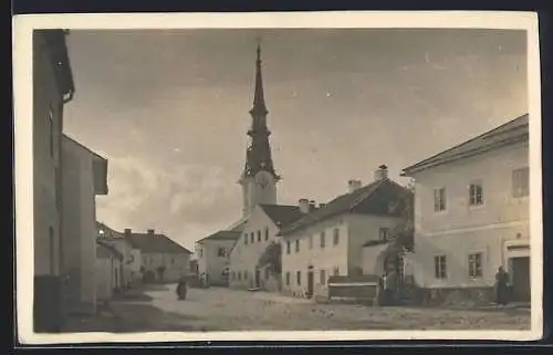 AK Ulrichsberg, Kirche mit Strassenpartie