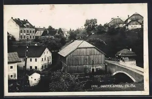 AK Oberkappel, Ortspartie mit Brücke