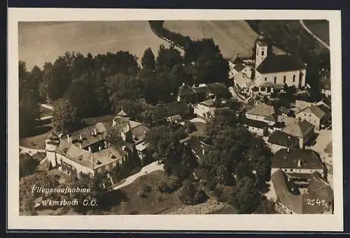 AK Wimsbach, Ortsansicht vom Flugzeug aus