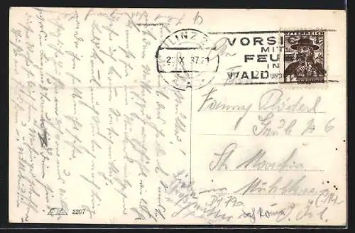 AK St. Martin i. Mühlkreis, F. Krammer`s Gasthaus und Volksschule