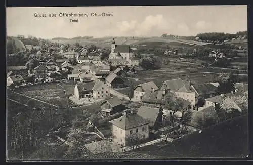 AK Offenhausen, Ortsansicht aus der Vogelschau