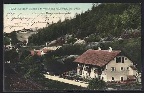 AK Neufelden, Partie aus dem Graben bei Neufelden Mühlkreis