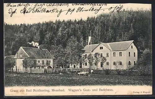 AK Bad Neidharting, Wagners Bade- und Gasthaus im Moorbad