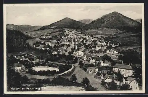 AK Neudorf am Kasparberg, Ortsansicht aus der Vogelschau