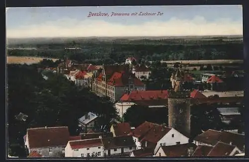 AK Beeskow, Panorama mit Luckauer Tor