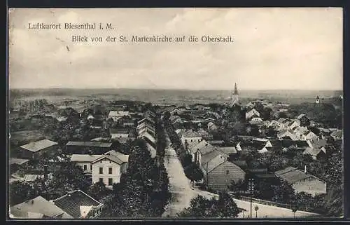 AK Biesenthal i. M., Blick von der St. Martinkirche auf die Oberstadt