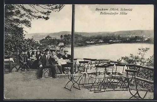 AK Bad Buckow /Märk. Schweiz, Gasthaus Bollersdorfer Höhe, Aussenterrasse