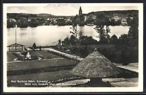 AK Bad Buckow, Blick vom Kurpark über Buckowsee